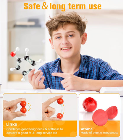 Organic Chemistry Model Kit-404 PCS,Portable Molecular Model Kit for Chemistry Classes,Atomic Element Model Set for Organic＆Inorganic Learning,Supply to Students ＆ Teachers