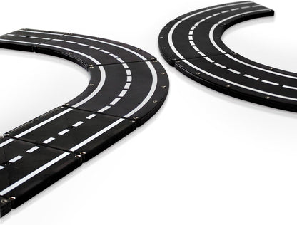 MAGNA-TILES XTRAS: Roads 12 Piece Magnetic Construction Set, The ORIGINAL Magnetic Building Brand