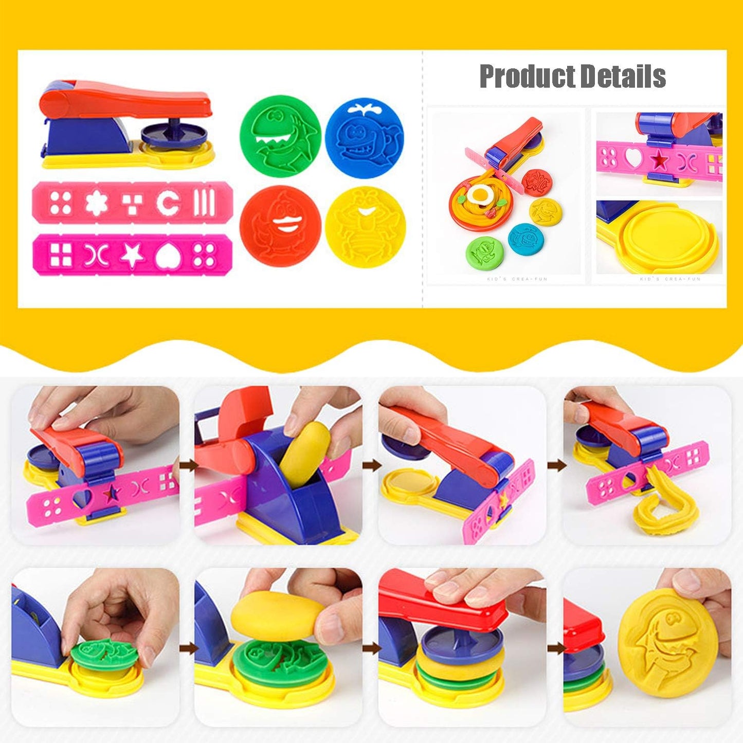 36-Piece Dough Tool Set for Kids Ages 3-8 – Includes Animal Cutters, Rolling Pins, Rollers, Random Colors