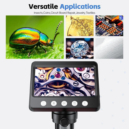 4.3" Digital Microscope for Adults, SKYEAR Coin Microscope 1000X Magnification with 8 Ajustable LED Fill Lights, USB Microscope for Windows/MacOS, Coin Collection Supplies-Black