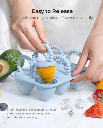 All-Silicone Baby Popsicle Molds with Sticks, AODISTUCE 1oz Popsicle Molds for Babies Breastmilk Popsicles Molds for Teething Relief, Frozen Treats Maker Popsicle Maker Ice Pop Mold for Toddlers Kids