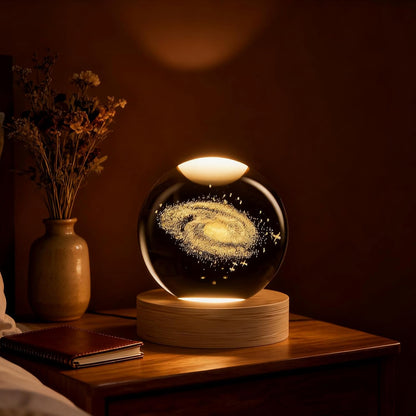 3D Solar System Crystal Ball, 2.4in Universe Gifts Decorative Quartz Glass Ball, Space Laser Engraved Model Astronomy Decor, Physics Display Sculpture Home Decor Crafts for Friends Mom Women Boys