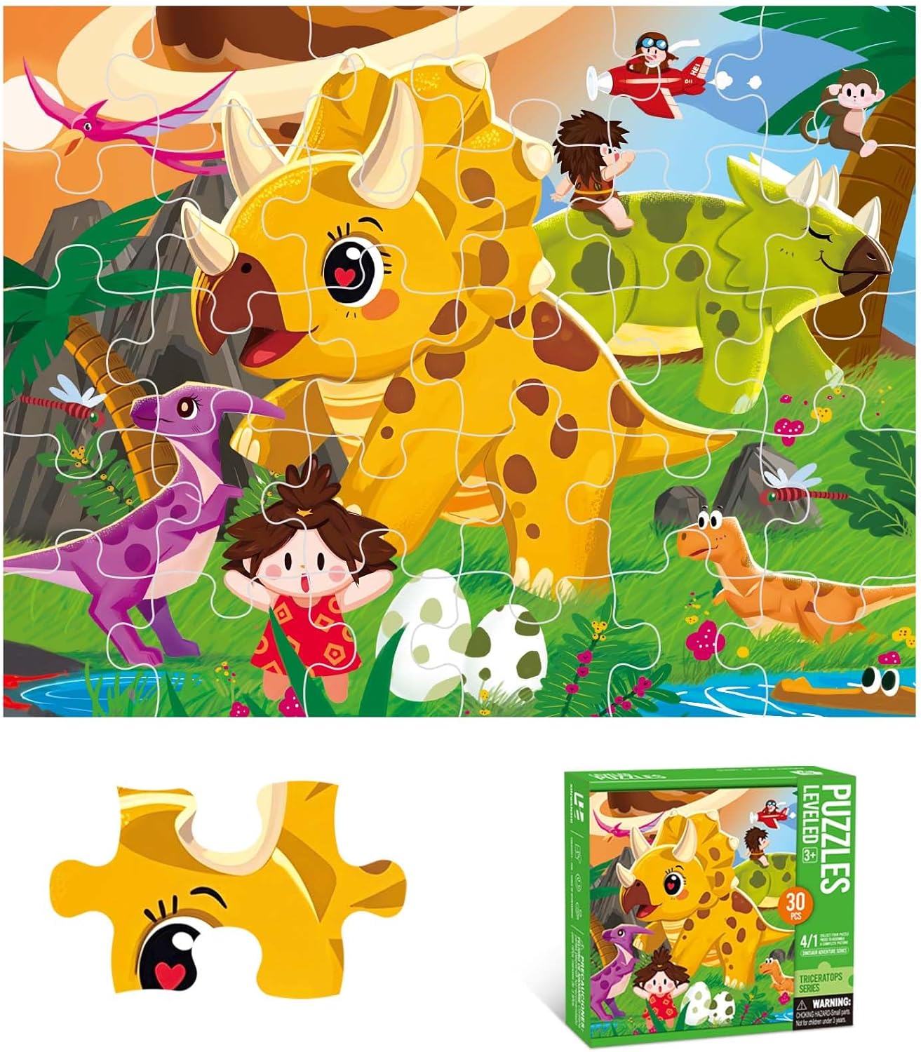 Puzzles for Kids Ages 3-8 Year Old,35pcs Jigsaw Puzzles for Toddlers & Children Ages 4-6，Educational Floor Puzzles with Storage Box for Gifts（Fire Engine）