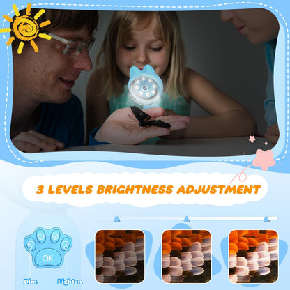 Leipan Magnifying Glass for Kids, 100X Handheld Microscope with 2" LCD Scrren, Kids Magnifer with 8 LED Lights, Christmas Birthday Gifts for Children