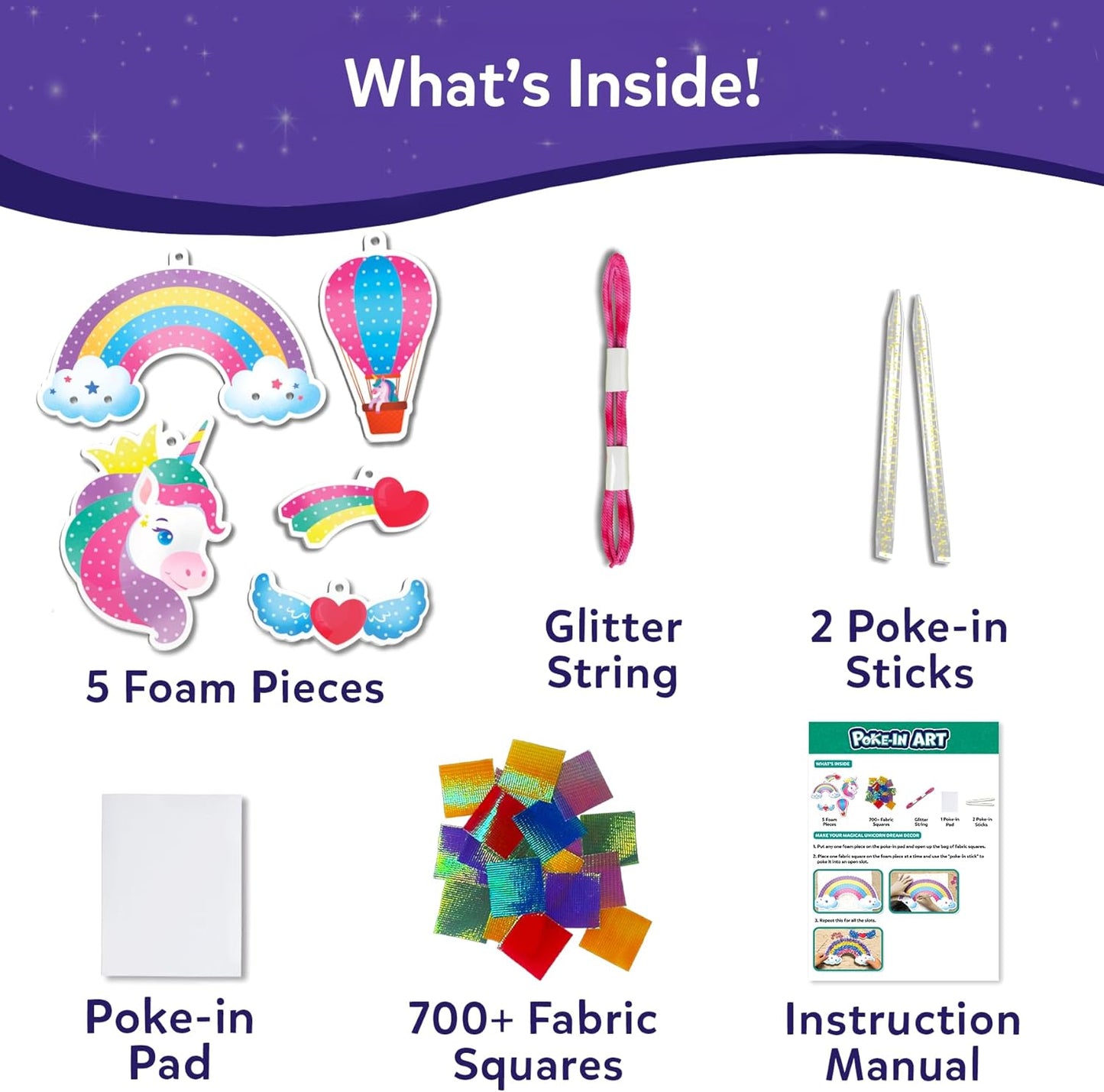 Skillmatics Poke-in Art - Magical Unicorn Dream Decor, Mess-Free Fun for Kids, DIY Wood Craft Kits, Screen-Free Activity, Gifts for Ages 4, 5, 6, 7, 8, 9
