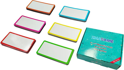 IMAGAME Dry Erase Magnets, Blank Magnetic Dry Erase Labels, 36-Pack, Erasable Magnets for Whiteboard, Multipurpose White Magnetic Labels to Write On for Classroom, Home, Education, Office, 3" x 5"