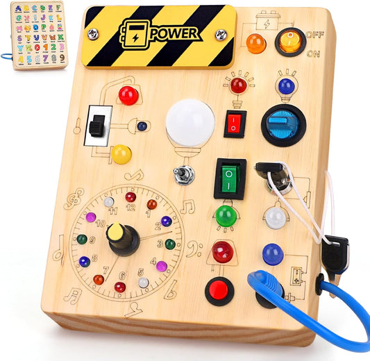 Konijiwa Busy Board - Montessori Toys for 1-3 Years Old Boys & Girls | Sensory Toys for Kids with Autism | Toddlers Learning Activity for Early Development (Busy Board v2)