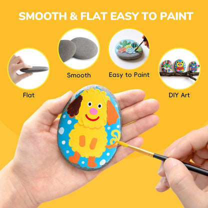 Simetufy 25 Pcs Rocks for Painting, 2"-3" Painting River Rocks, Flat & Smooth Stones to Paint, Hand Picked Natural Stones for Painting, Crafts for Kids & Adults