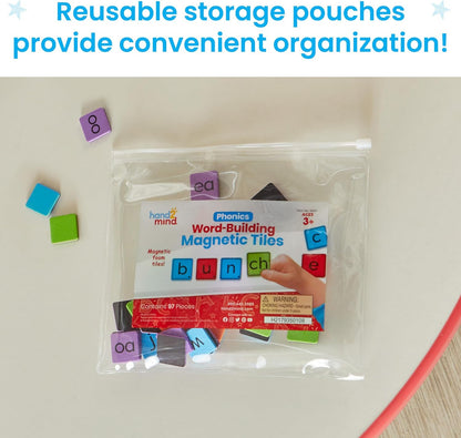 hand2mind Phonics Word-Building Magnetic Tiles, Recognition and Sound Learning for Kindergarten, Phonemic Awareness Manipulatives, Science of Reading Classroom Foam Materials, Set of 6