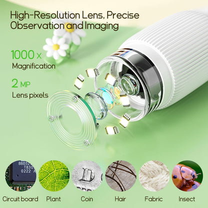 WINWEND Kids Microscope Pocket Microscope -1000X Portable Microscope for Kid | Photo and Video Mini Microscopes | 2'' Digital Little Scientist Microscopes for 3-10 Age Years Old Boys Girls Toys Gifts