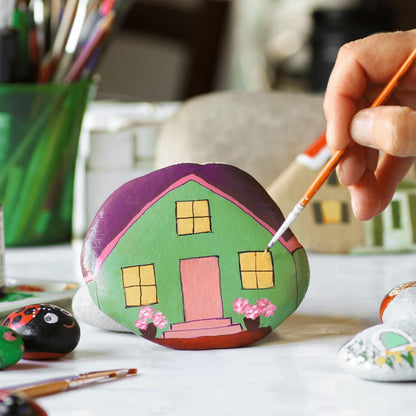 River Rocks for Painting 45 Pcs Large 2-3 Inch Flat Smooth Painting Stones Craft Rock to Paint for Kids Crafts Painting Bulk