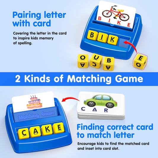 Matching Letter Game for 3 4 5 Year Old Girls Gifts, ABC Learning Toys for Kids Age 3-5, Educational Spelling Games Toys for Toddler Age 4-8, Preschool Birthday Gifts for 2 3 4 5 Year Old Boys Girls