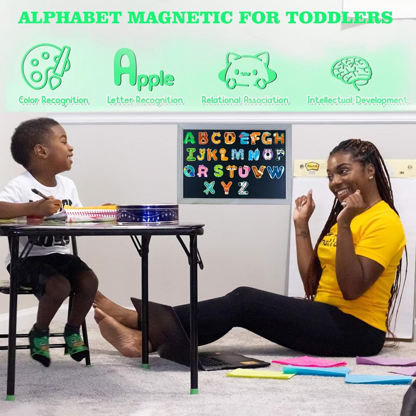 Fridge Magnets for Toddlers 1-3, Alphabet Magnets, Magnetic Alphabet Letters, ABC Magnets for Toddlers 1-3 Refrigerator, Letter Magnets for Fridge, Magnetic Toys for Toddlers 1-3