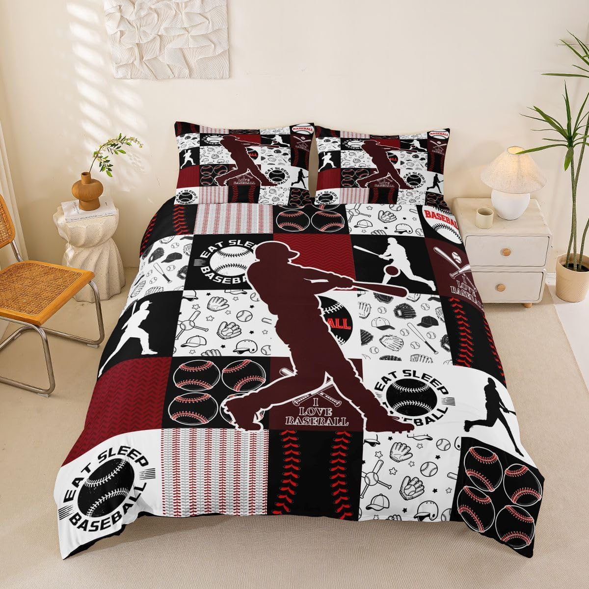 Drum Kit Duvet Cover,Kids Musical Instruments Bedding Set,Rock Music Comforter Cover for Boys Girls Room Decor,Neon Lighting Lightweight Bedspread Cover Twin Size with 1 Pillow Case(No Comforter)