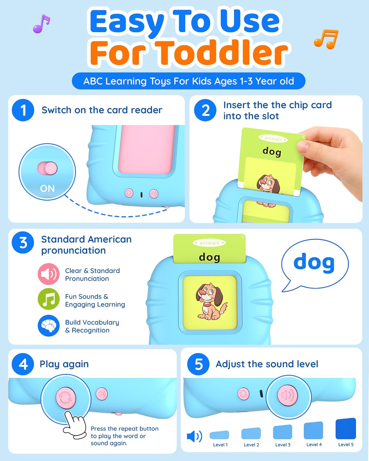 Aullsaty Talking Flash Cards for Toddlers 1-3, Upgraded 248 Sight Words Montessori Speech Therapy Toy, Autism Sensory Educational Learning Toys, Birthday Gifts for Boys Girls (Pink)