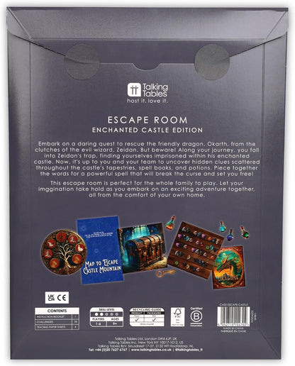 Talking Tables Enchanted Castle Escape Room Game for Kids, Rescue The Dragon, Puzzles, Clues, QR Codes., Music, Family Games, Adults, Brain Teaser Puzzles Ages 9+, 1-6 Players