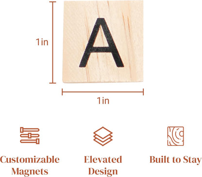 Stiles 100 Piece Wooden Magnetic Letter Tiles - Grey