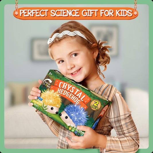 Crystal Growing Kit for Kids - 2 Vibrant Hedgehogs Fast Growing in 24H - STEM Science Kits for Kids Age 6-8 & 8-12, Educational DIY Learning Toys, Birthday Gifts for Boys & Girls Age 7, 8, 9, 10+