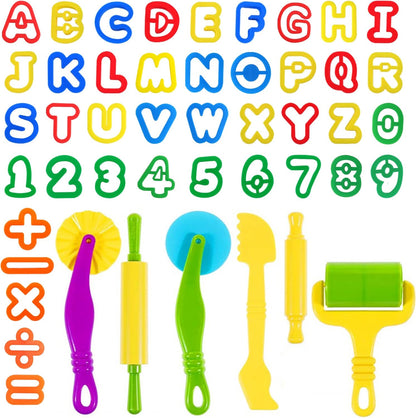 36-Piece Dough Tool Set for Kids Ages 3-8 – Includes Animal Cutters, Rolling Pins, Rollers, Random Colors