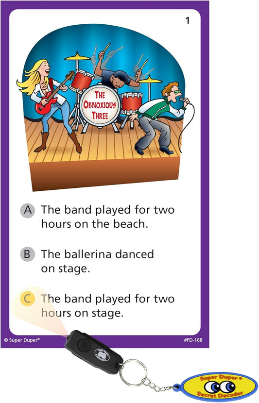 Super Duper Publications | Understanding Sentences Fun Deck with Secret Decoder | Educational Learning Resource for Children