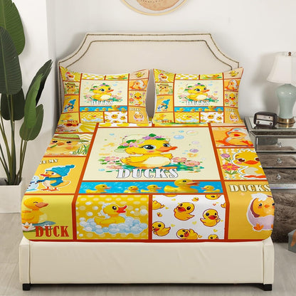 Drum Kit Fitted Sheet,Full Size Rock Music Collections Musical Instruments Theme,Soft Decorative Fabric Bedding Deep Pocket for Children Teens Young Boys Girls,with 2 Pillowcases