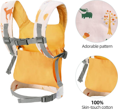 Miracle Baby Doll Carrier for Kids, Front and Back Baby Doll Accessories Backpack Kid Toddlers Play Toy Baby Carriers with Adjustable Straps for Little Girls