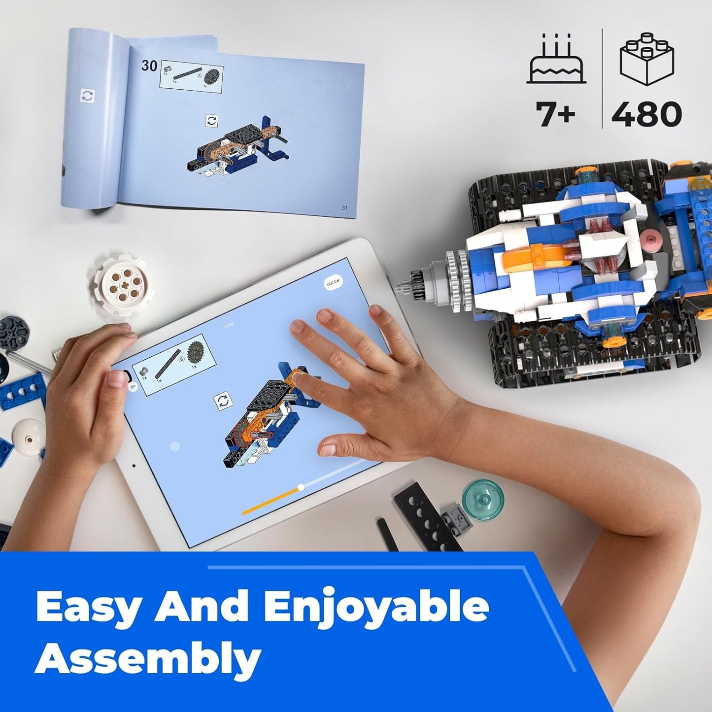 Apitor STEM Robot Toy 6-in-1 Robot Building Kit for Boys Age 8-12, APP Remote Control STEM Coding Toys, Educational Robotics Gifts for Boys Girls Kids Ages 7 8 9 10 11 12 (480 Pieces)