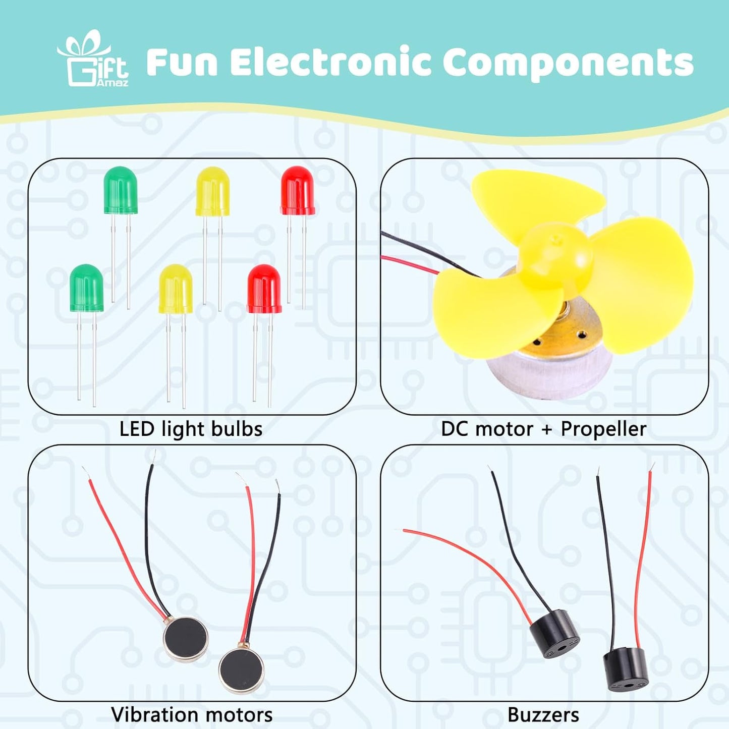 GiftAmaz Paper Circuits Kit for Kids, STEM Electric Circuit Kit, Child-Friendly Paper Circuit Board, Led Light Diodes, Copper Foil Tape, Educational STEM Toys Science Experiments Kit for Kids 8-12
