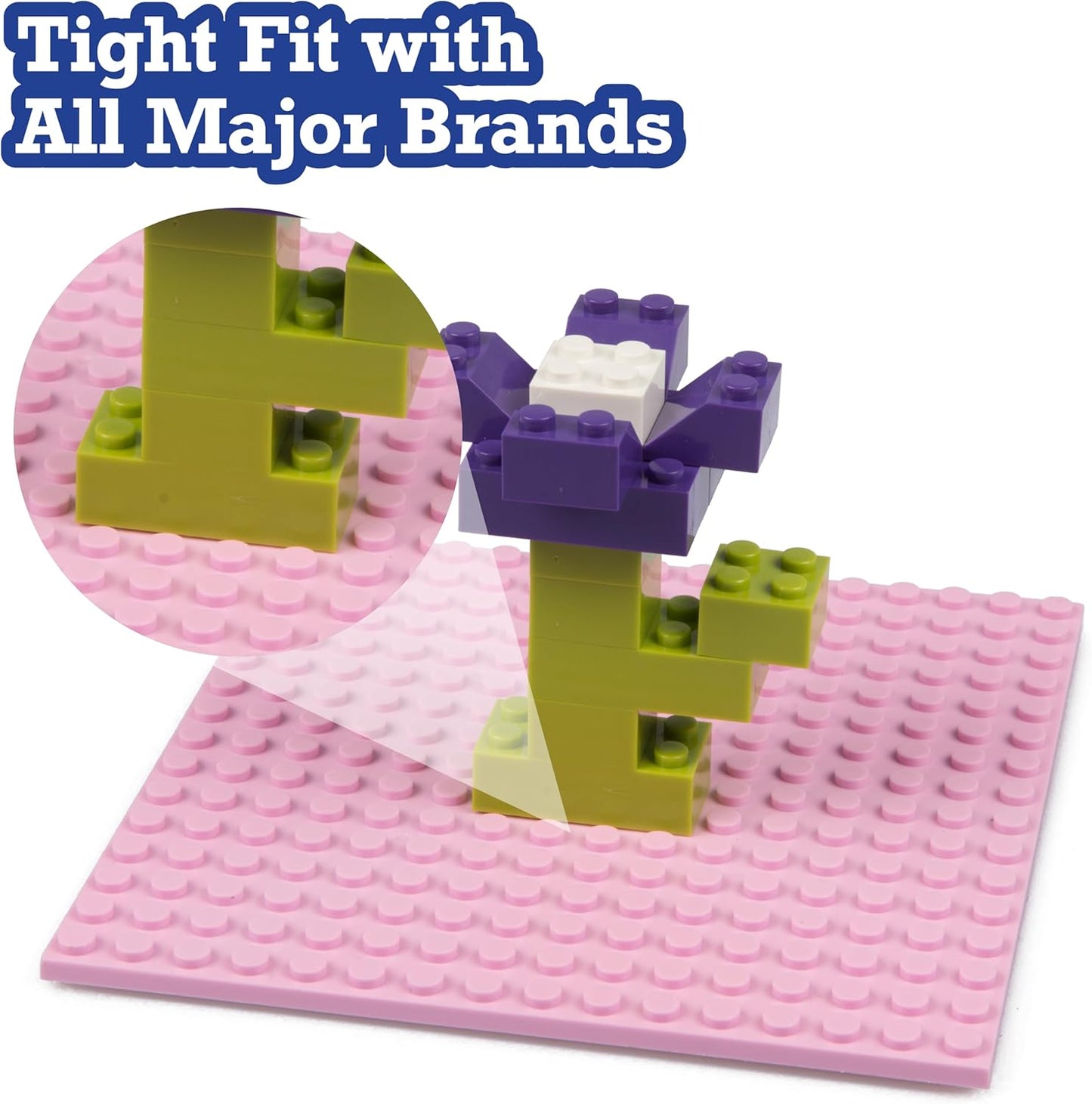 Classic Baseplates for Building Bricks - Set of 10 Sand 5"x5" Building Plates- Dual Connectivity, Build on Both Sides- Compatible, Tight Fit w Major Brands- Creative STEM Toy & Kids Bday Gift (Sand)
