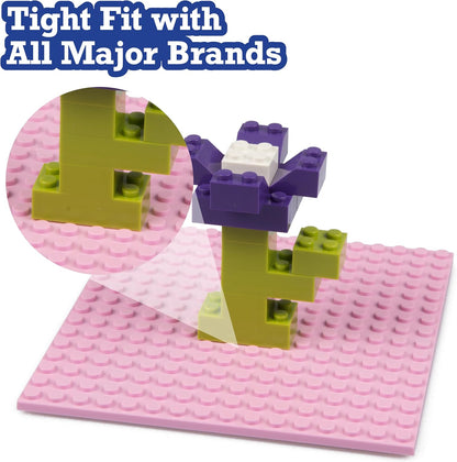 Classic Baseplates for Building Bricks - Set of 10 Sand 5"x5" Building Plates- Dual Connectivity, Build on Both Sides- Compatible, Tight Fit w Major Brands- Creative STEM Toy & Kids Bday Gift (Sand)
