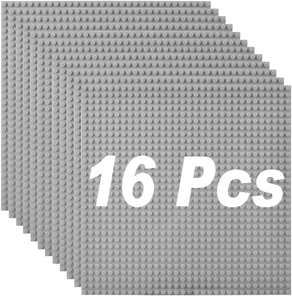 Classic Baseplates Building Plates-10" x 10" Building Boards,100% Compatible with All Major Brands and Activity Table, Creative Platforms Mats for Toy Bricks (Sand, 8 Pack)