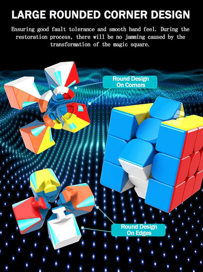 CFMOUR Speed Cube 3x3x3 - Moyu Meilong 3C, Stickerless Magic Cube 3x3, Fast Smooth Turning Vivid Colour 3D Puzzle Brain Toy Travel Games, Turns Quicker Than Original