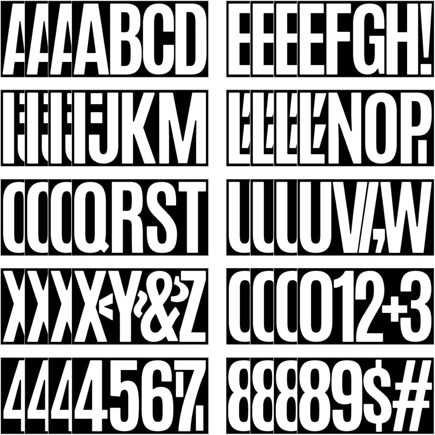 480 Pcs Waterproof 3" Vinyl Alphabet & Number Stickers - Self-Adhesive for Mailboxes, Windows, Doors, Signs, Vehicles & More, Black