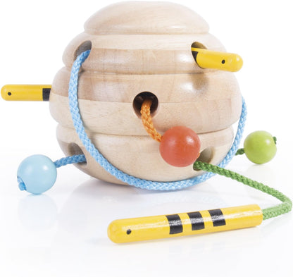 Guidecraft Beehive Lacing, Manipulative Threading Preschool Toy for Kids - Basic and Life Skills Toys