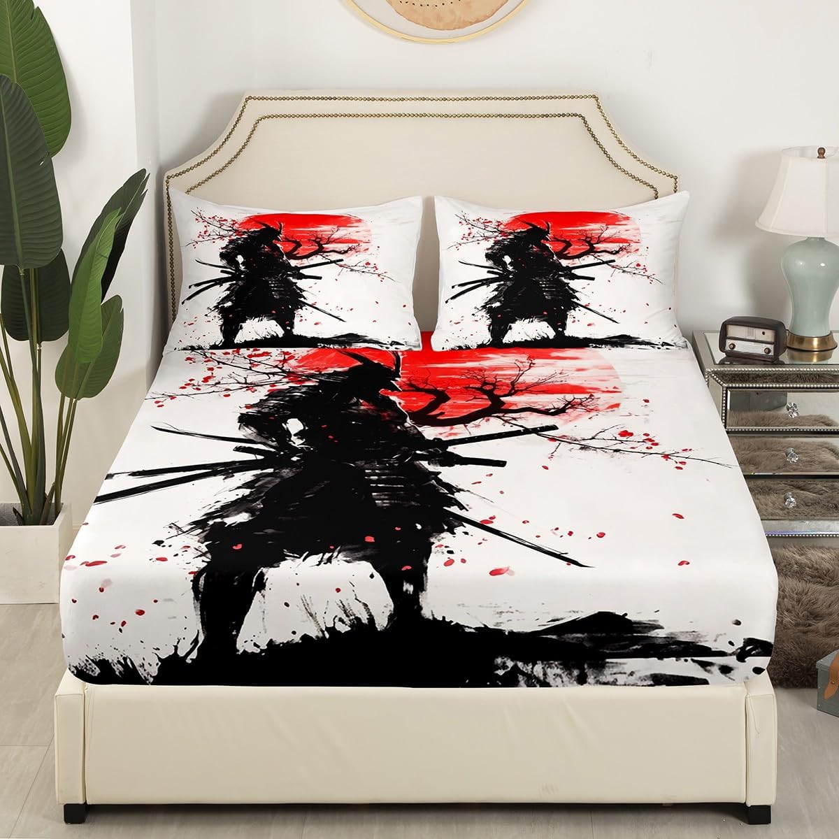 Drum Kit Fitted Sheet,Full Size Rock Music Collections Musical Instruments Theme,Soft Decorative Fabric Bedding Deep Pocket for Children Teens Young Boys Girls,with 2 Pillowcases