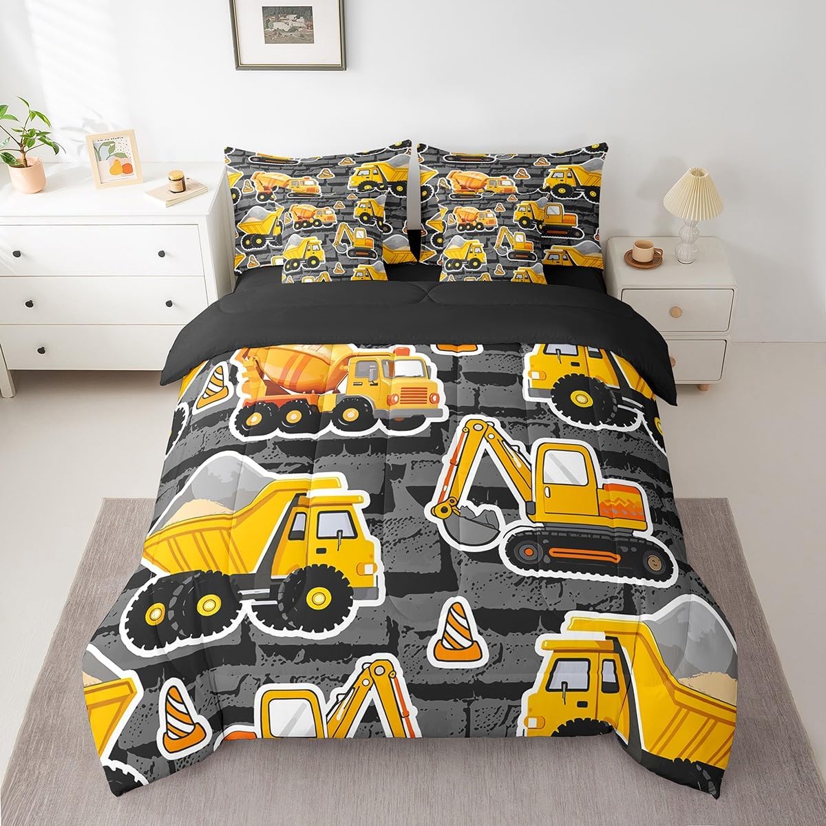 Erosebridal Chemistry Comforter Set with Sheets Full Size Periodic Table of Elements Bed in A Bag 7 Piece Science Chemistry Lovers Bedding Set for Kids Boys Children Bedroom Modern Black Bed Sets