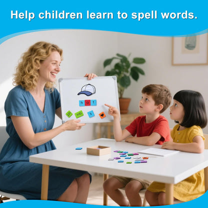 Set of 6 Classroom Magnetic Letter Tiles for Phonics and Spelling, Bulk Letter Tiles Alphabet Magnets Kids STEM Phonics Manipulatives for Students Teachers, Kindergarten to 3rd Grade Preschool
