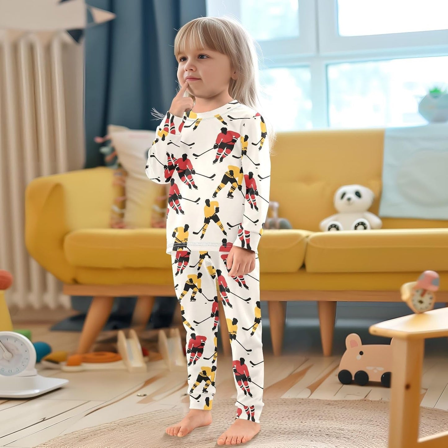 ALAZA Shark Starfish Palm Tree 2 Piece Pajama Set Long Sleeve Top and Pants Sleepwear Unisex - Colors A