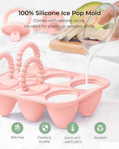 All-Silicone Baby Popsicle Molds with Sticks, AODISTUCE 1oz Popsicle Molds for Babies Breastmilk Popsicles Molds for Teething Relief, Frozen Treats Maker Popsicle Maker Ice Pop Mold for Toddlers Kids