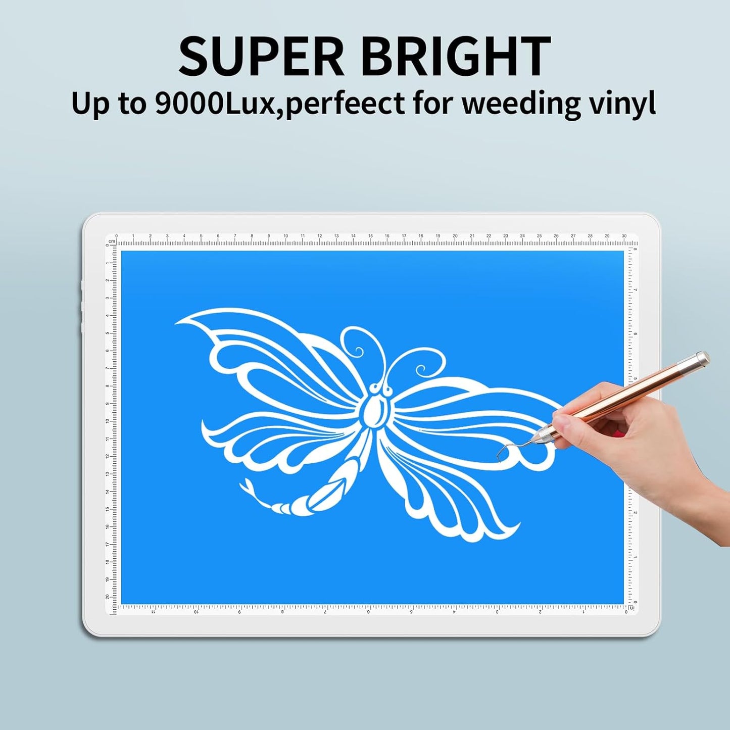 TOHETO Rechargeable A3 Light Pad for Diamond Painting, Ultra Bright Tracing Light Box for Drawing, Wireless Lightbox for Tracing and Drawing, Cordless Diamond Art Light Board for Sketching (Black)