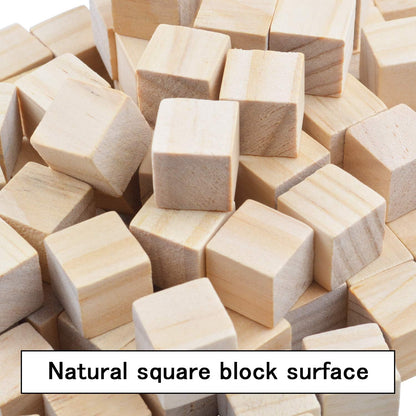 Wood Cubes,50pcs Square Blocks Unfinished Cubic Wooden for Math Counting Craft Childlike Game,2cmx2cmx2cm