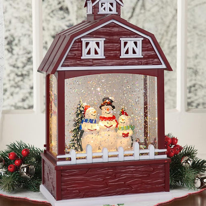 Eldnacele Musical Snow Globe Lantern with Timer, Lighted USB/Battery Operated Swirling Singing Water Glittering Lantern, Snow Globes for Adults and Kids Christmas Decoration- Santa