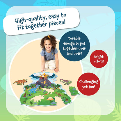 Peaceable Kingdom Giant Floor Puzzles with Uniquely Fun Shaped Pieces for Kids Ages 3+ Gifts for Boys and Girls - Racecar