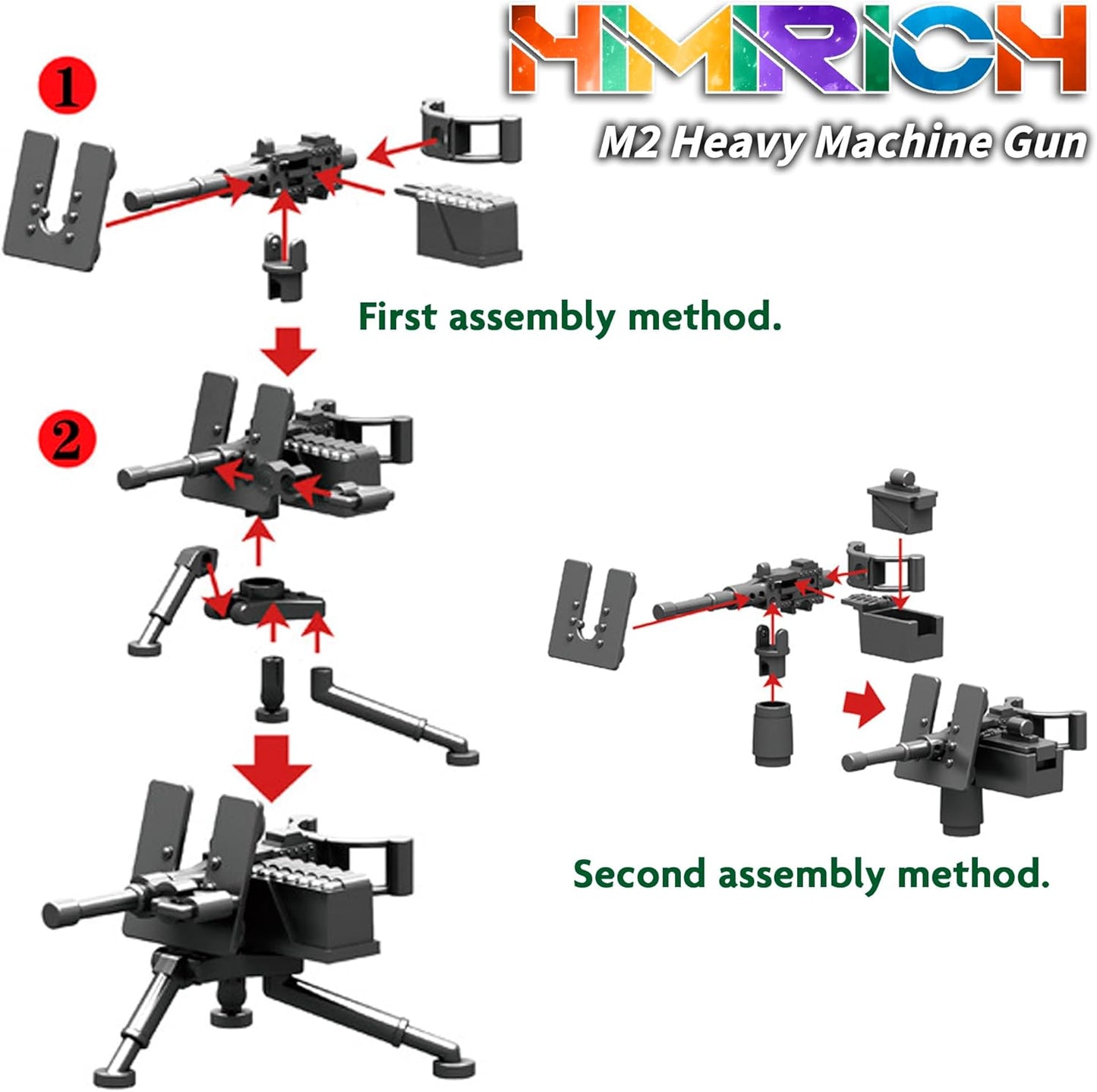 Weapons Pack Military Toy Set Building Blocks Model for Soldier Figures, Army Equipment Gear Kit Pieces and Parts Accessories Compatible with Major Brand