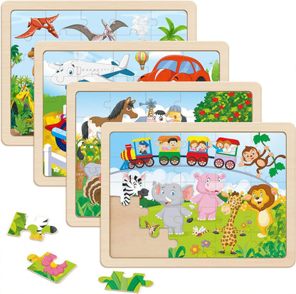 Puzzles for Kids Ages 4-6, Set of 4 Packs with 24-Piece,Preschool Educational Brain Teaser Toys for Boys and Girls 3-8 Years Old