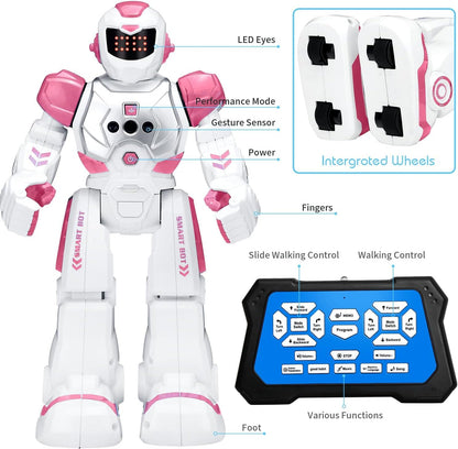 KingsDragon Robots Toy for Kids, RC Gesture Sensing Toy, Interactive Walking Singing Dancing Robot Birthday Presents for Boys Girls Age 6 7 8 9 Years Old