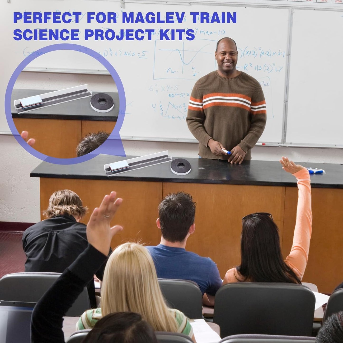 Sabary Magnetic Levitation Train Kit Magnets Science Discovery Kit Includes Monopolar Magnetic Tape Track Board Wood Block for Science Experiments