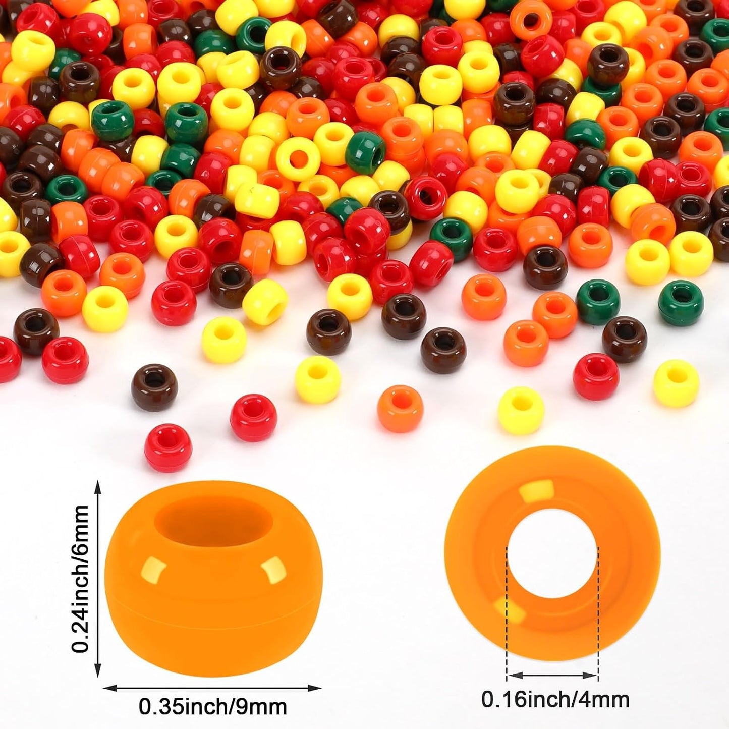 UPINS 1200Pcs Christmas Pony Beads Friendship Plastic Small Hair Beads Red Green White Pony Beads for Necklace Supplies (Christmas)