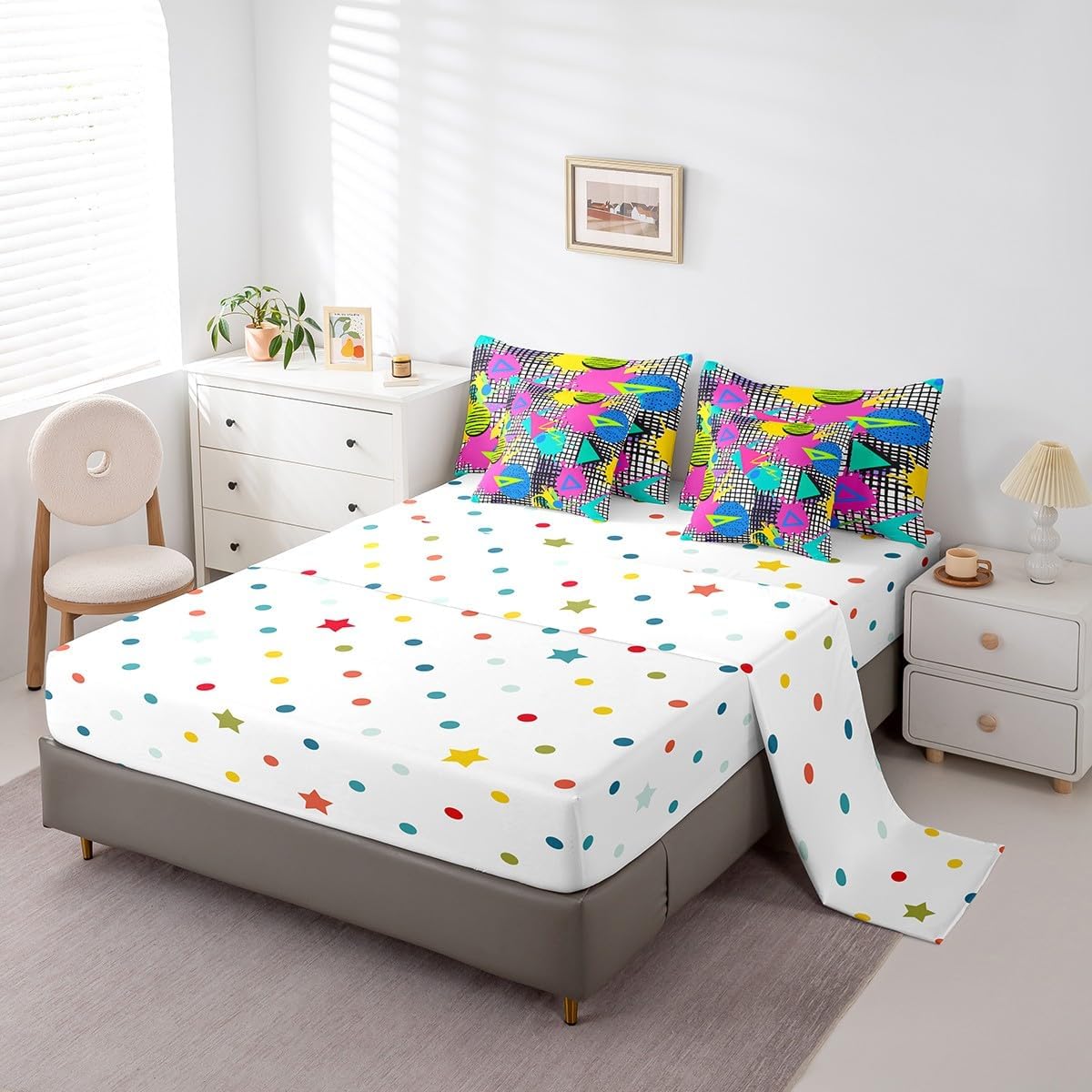 Erosebridal Chemical Equation Bed in a Bag Queen Comforter Set 7 Piece,Chemistry Bedding Sets Science Students Learning Gift Sheet Set with Comforter,Molecular Formula Education Bed Set - Colors B