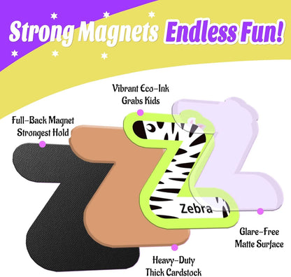 26 Pieces Large Magnetic Letters for Fridge, Capital A-Z Alphabet Magnets for Toddlers 1-3, Large Magnetic Letters for Fridge & Whiteboard, Alphabet Magnets for Toddlers 1-3